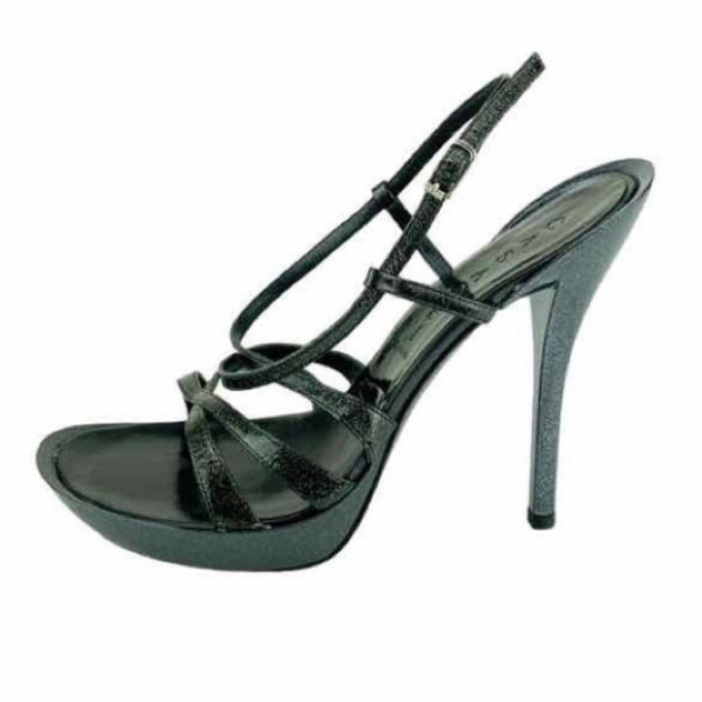 CASADEI strappy pewter heels